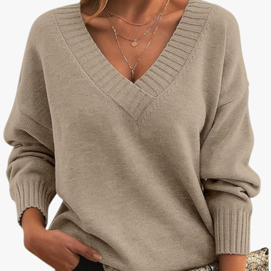 Miles & Luna Chic V-Neck Cashmere Sweater for Women