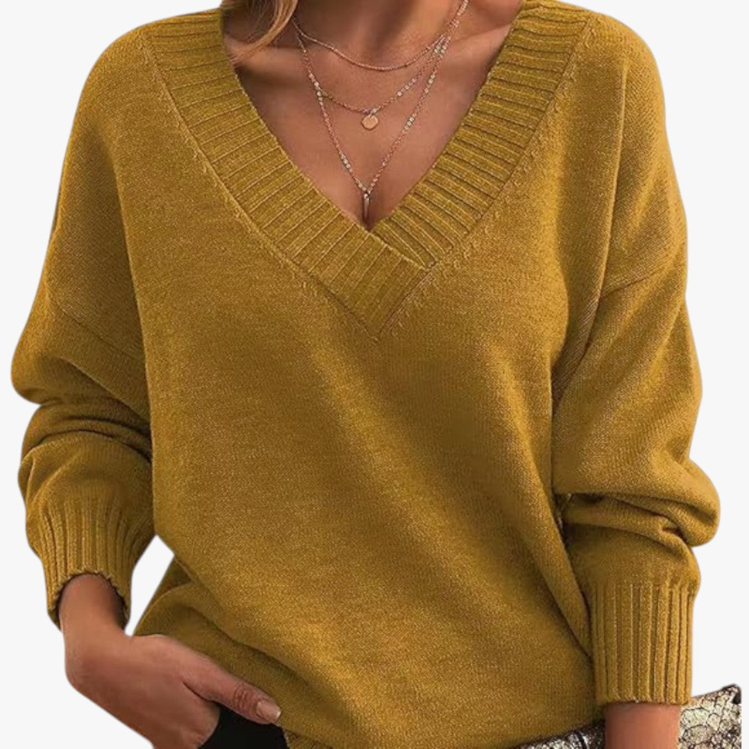 Miles & Luna Chic V-Neck Cashmere Sweater for Women