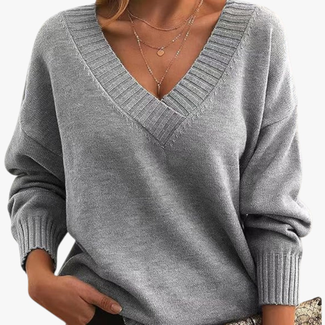 Miles & Luna Chic V-Neck Cashmere Sweater for Women