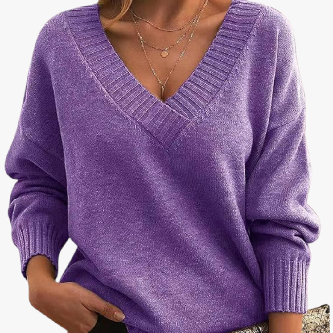 Miles & Luna Chic V-Neck Cashmere Sweater for Women