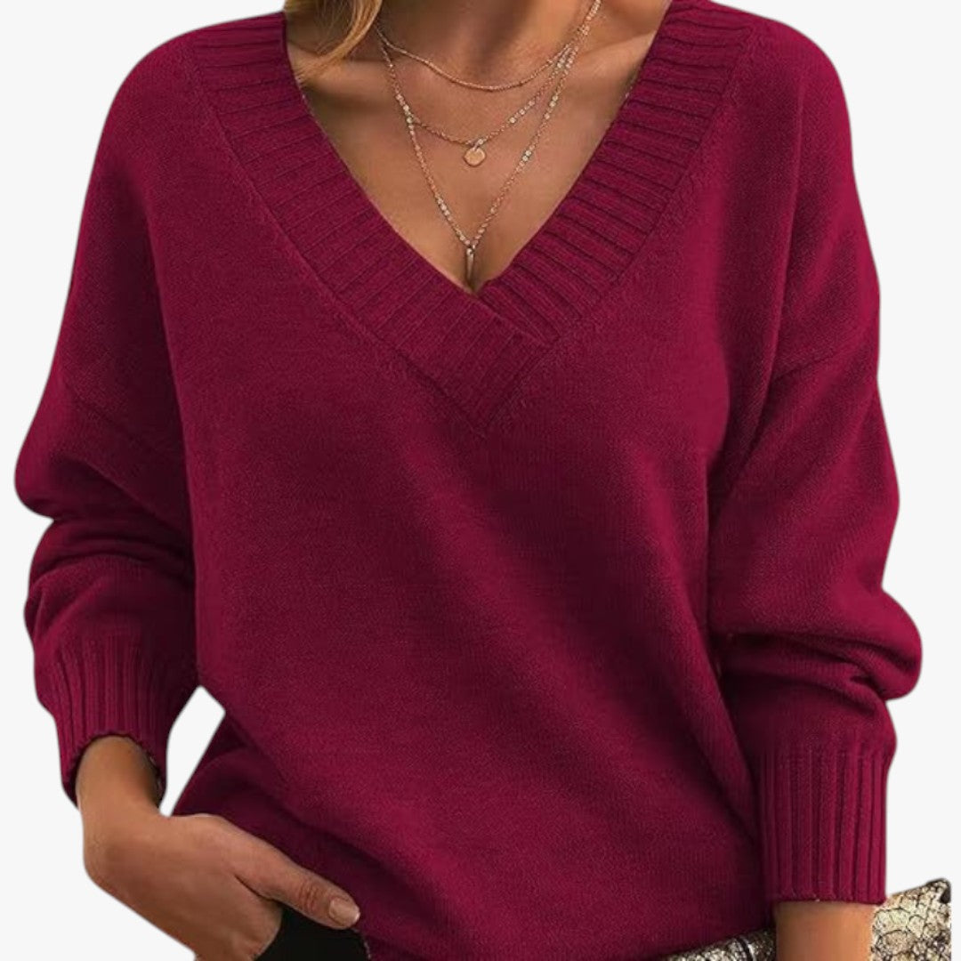 Miles & Luna Chic V-Neck Cashmere Sweater for Women