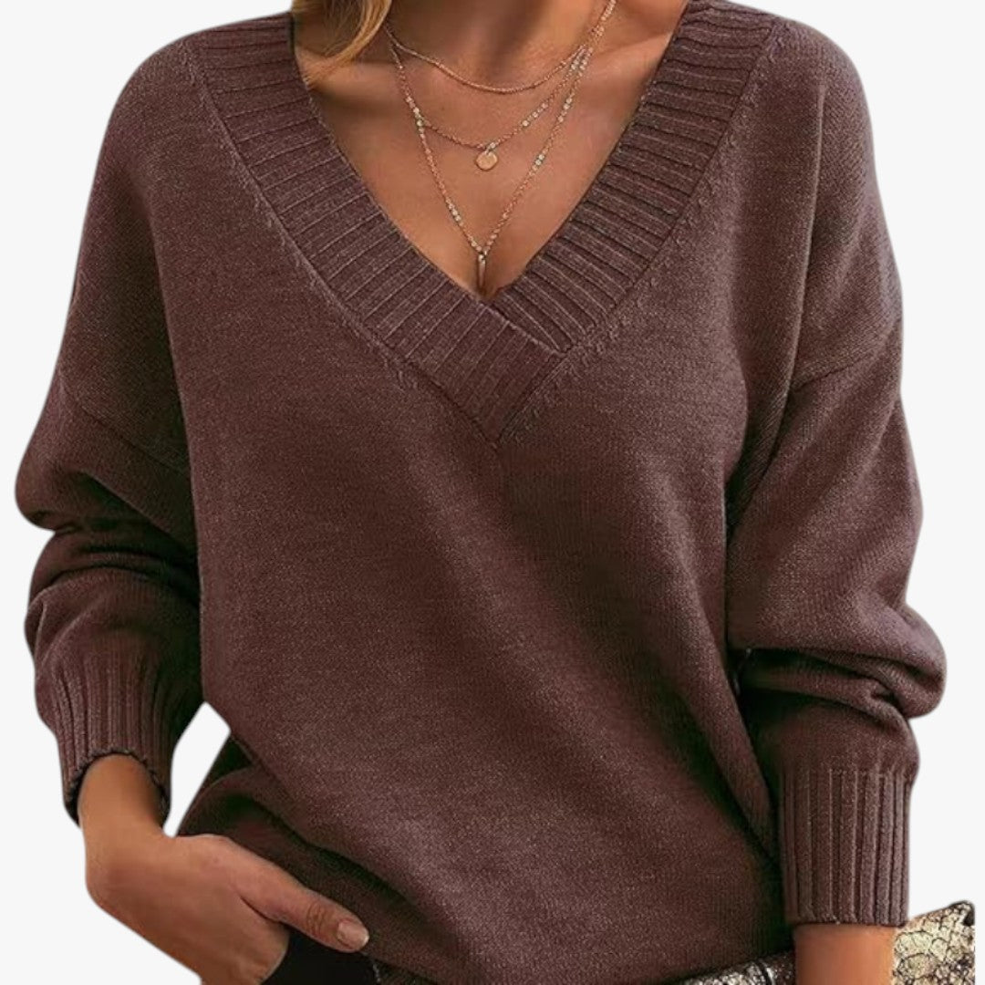 Miles & Luna Chic V-Neck Cashmere Sweater for Women