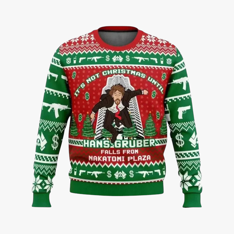 Miles & Luna Christmas Jumper with Bold Movie Inspired Print and Relaxed Festive Style for Men