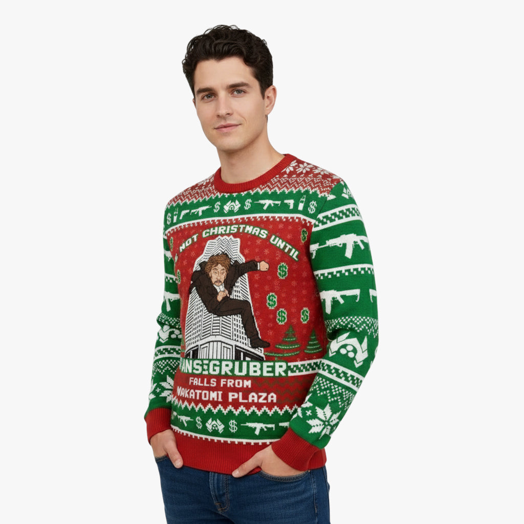 Miles & Luna Christmas Jumper with Bold Movie Inspired Print and Relaxed Festive Style for Men