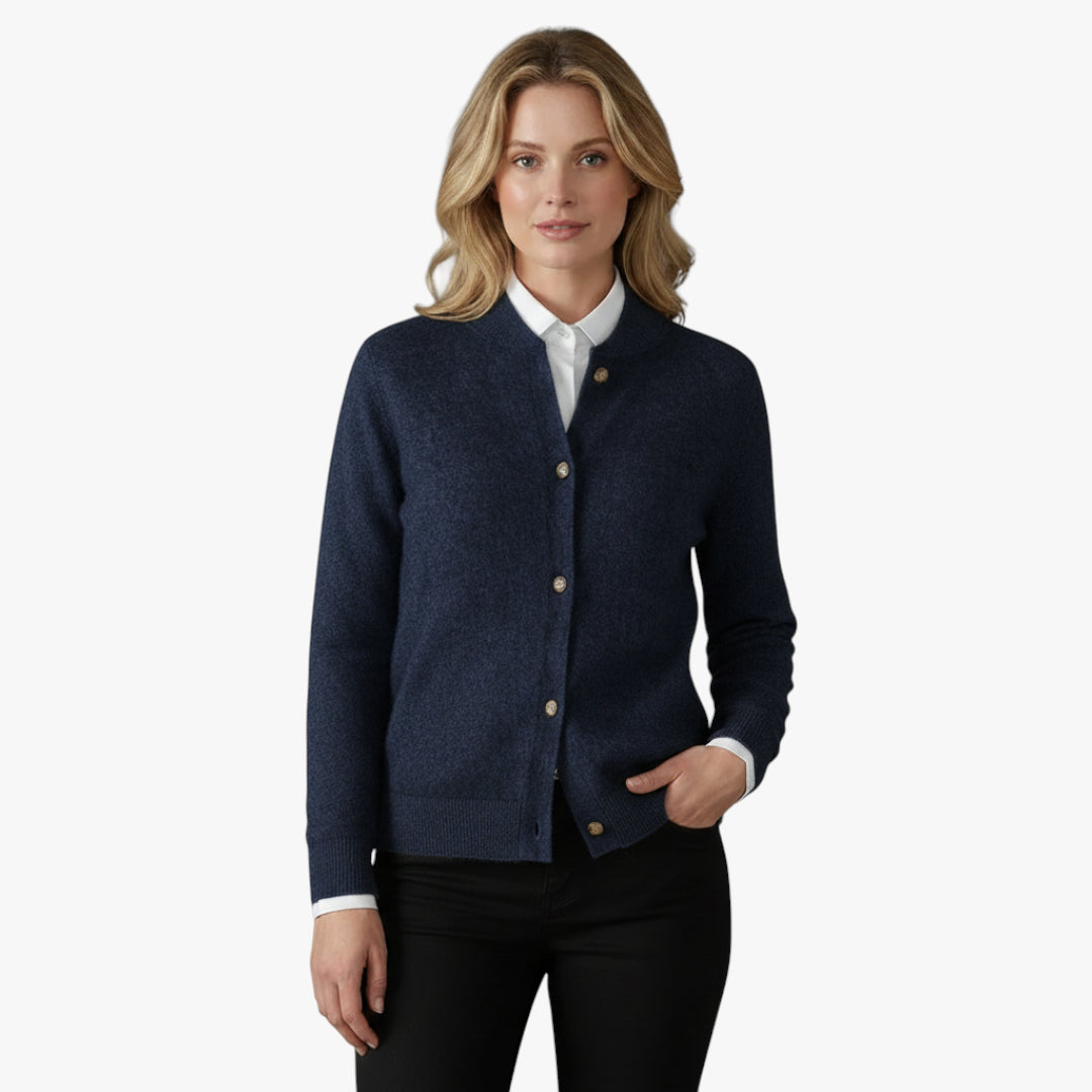 Miles & Luna Classic Cashmere Knit Sweater with Button Up Refined Design for Women