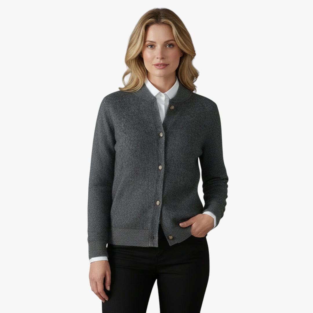 Miles & Luna Classic Cashmere Knit Sweater with Button Up Refined Design for Women