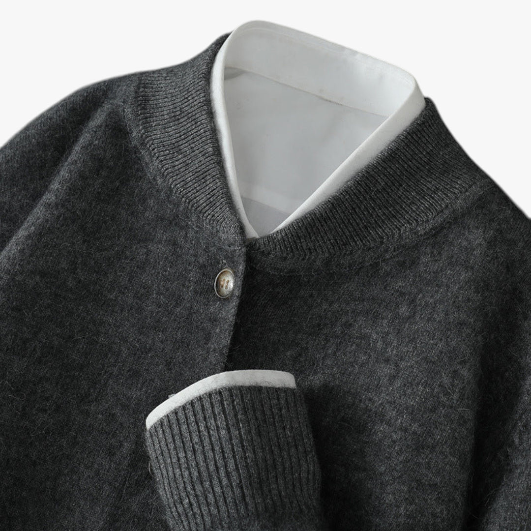 Miles & Luna Classic Cashmere Knit Sweater with Button Up Refined Design for Women