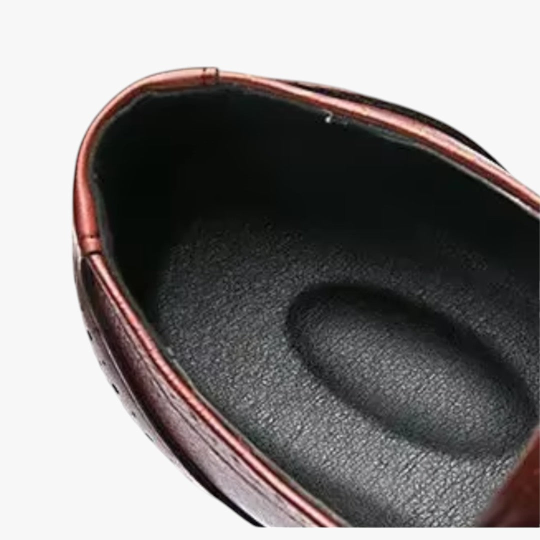 Miles & Luna Classic Leather Shoes with Wingtip and Brogue Details for Men