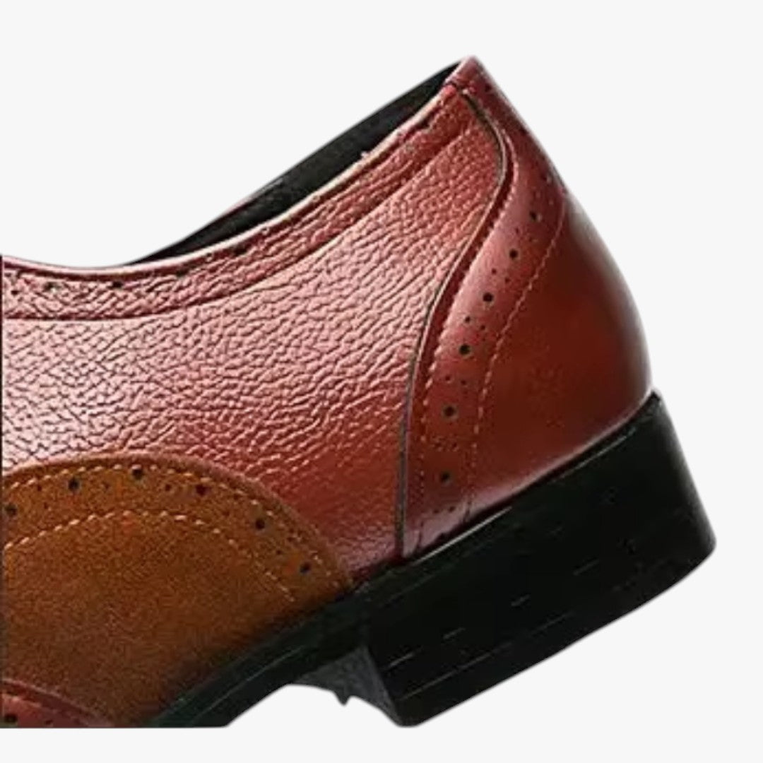 Miles & Luna Classic Leather Shoes with Wingtip and Brogue Details for Men