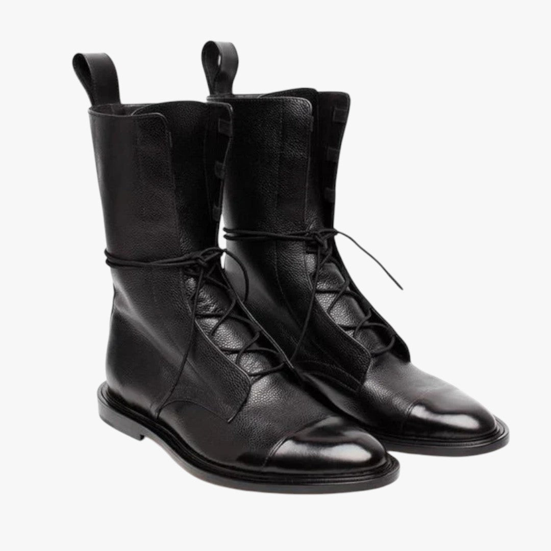 Miles & Luna Classic Stylish Smooth Leather Ankle Boots for Women