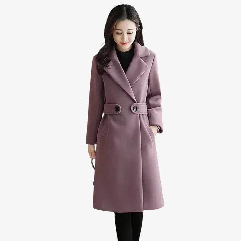 Miles & Luna Coat with Belted Button Closure for Women