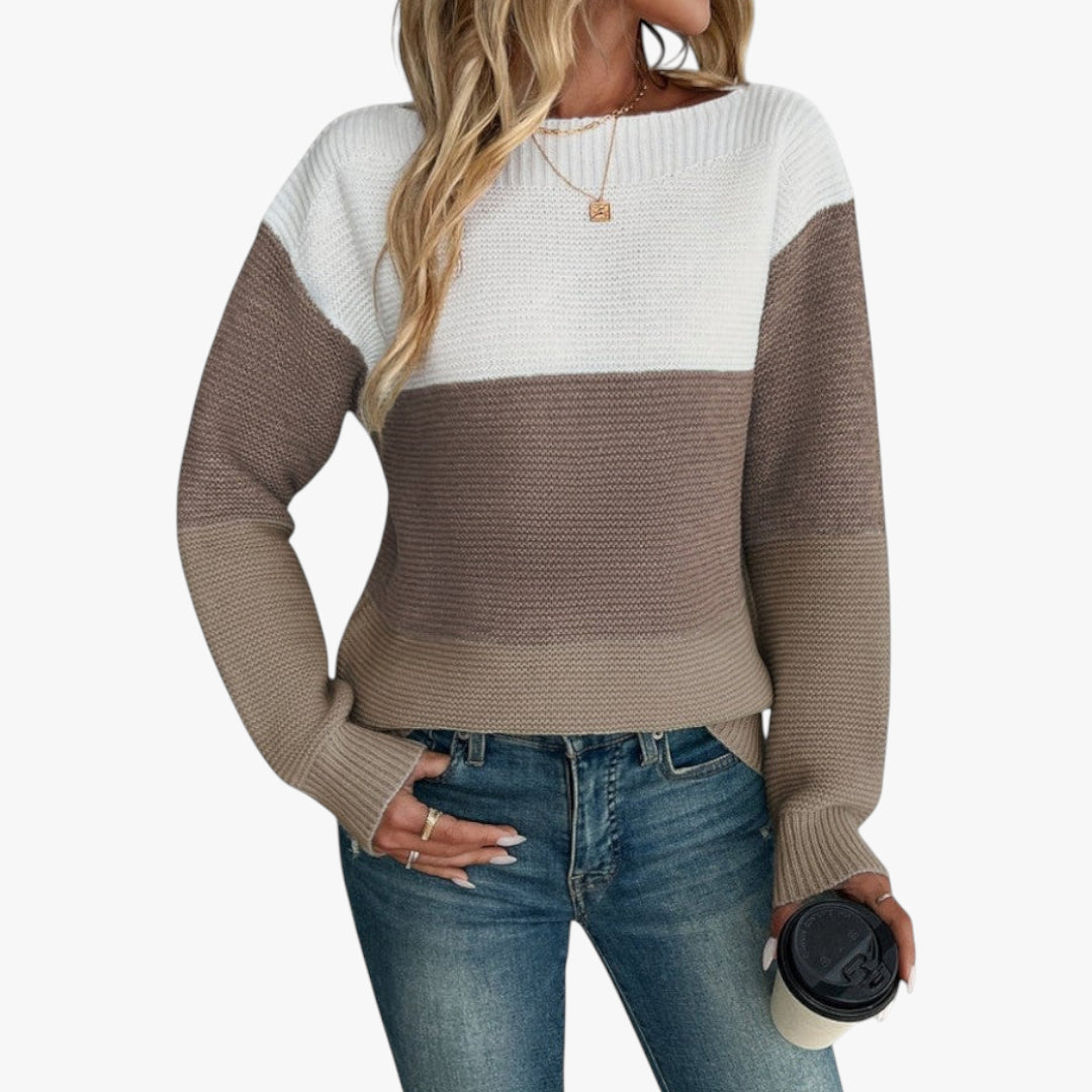 Miles & Luna Colour block Knit Sweater with Soft Fabric and Modern Pullover Fit for Men