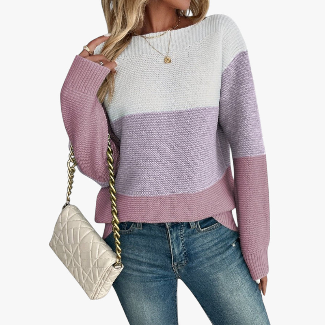 Miles & Luna Colour block Knit Sweater with Soft Fabric and Modern Pullover Fit for Men