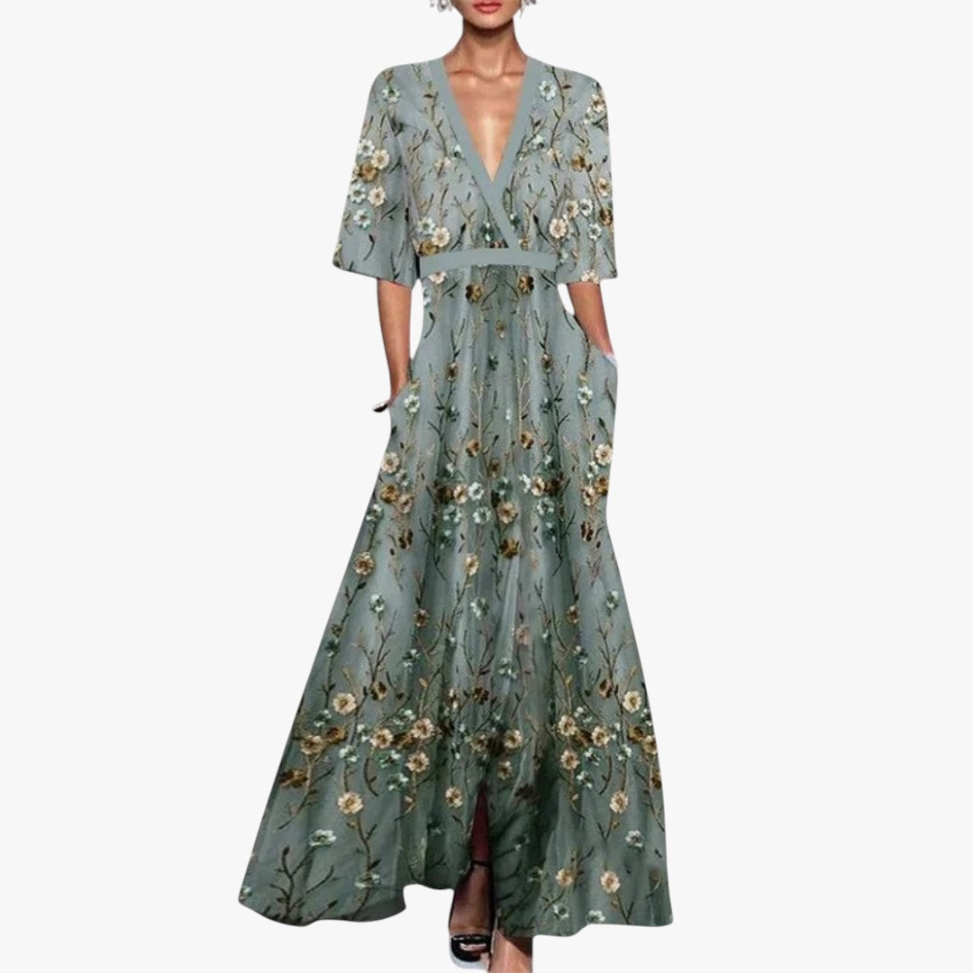 Miles & Luna Cotton Floral Maxi Dress for Women