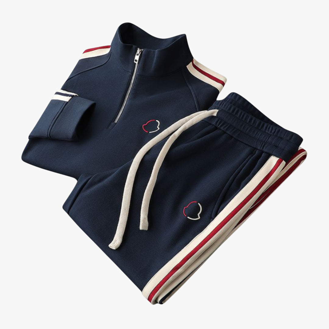 Miles & Luna Cotton Tracksuit with Half Zip Sweatshirt and Elastic Waist Joggers for Men