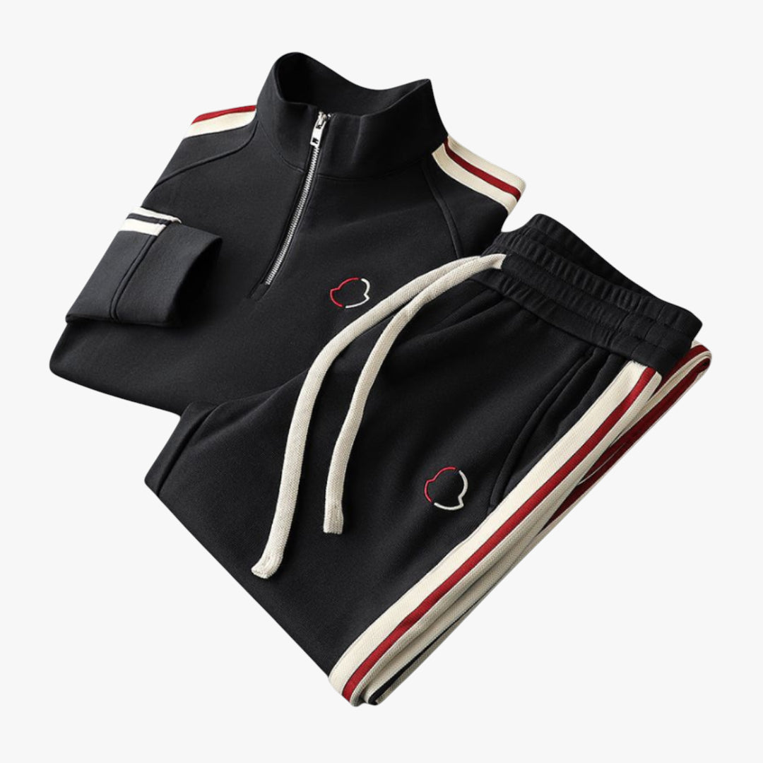 Miles & Luna Cotton Tracksuit with Half Zip Sweatshirt and Elastic Waist Joggers for Men