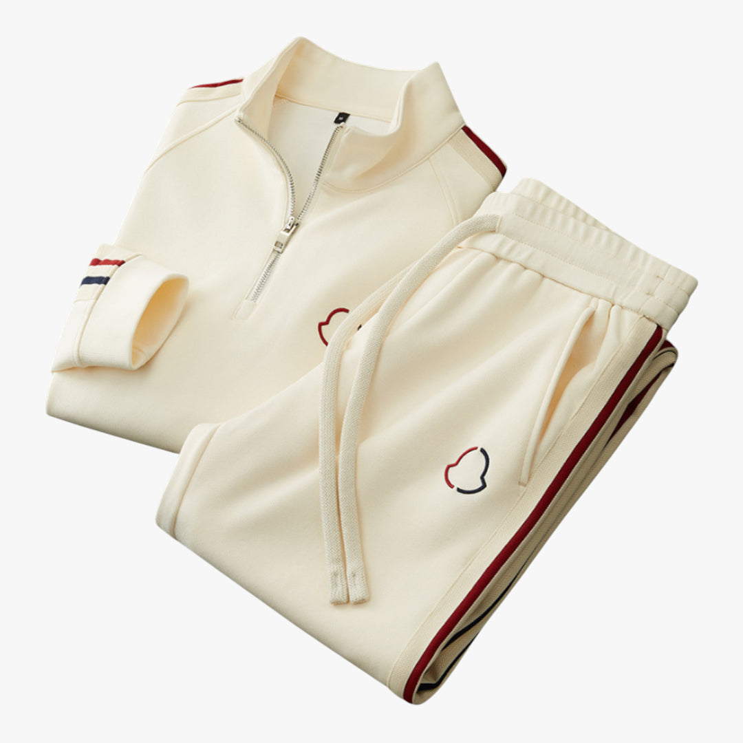 Miles & Luna Cotton Tracksuit with Half Zip Sweatshirt and Elastic Waist Joggers for Men