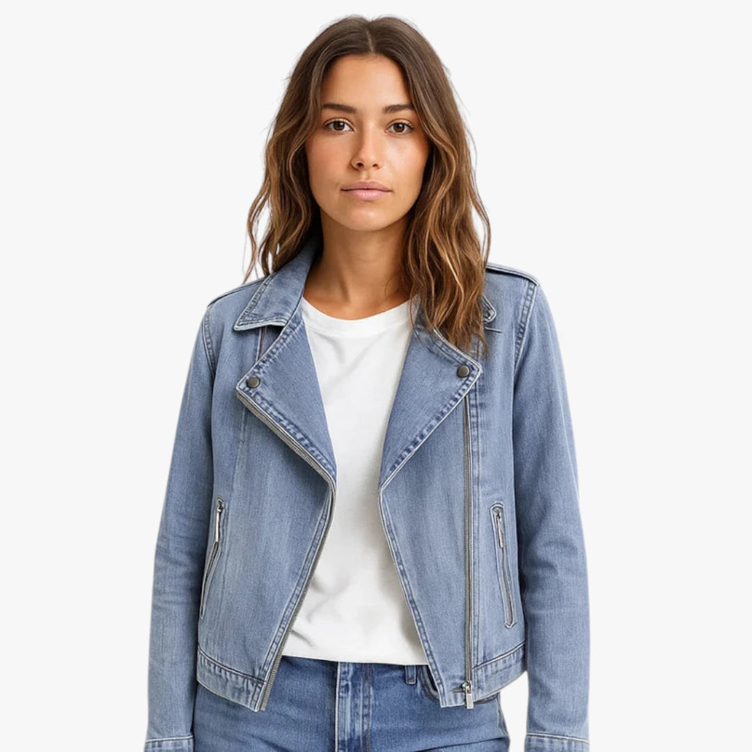Miles & Luna Denim Jacket Washed Denim Lightweight Casual Coat