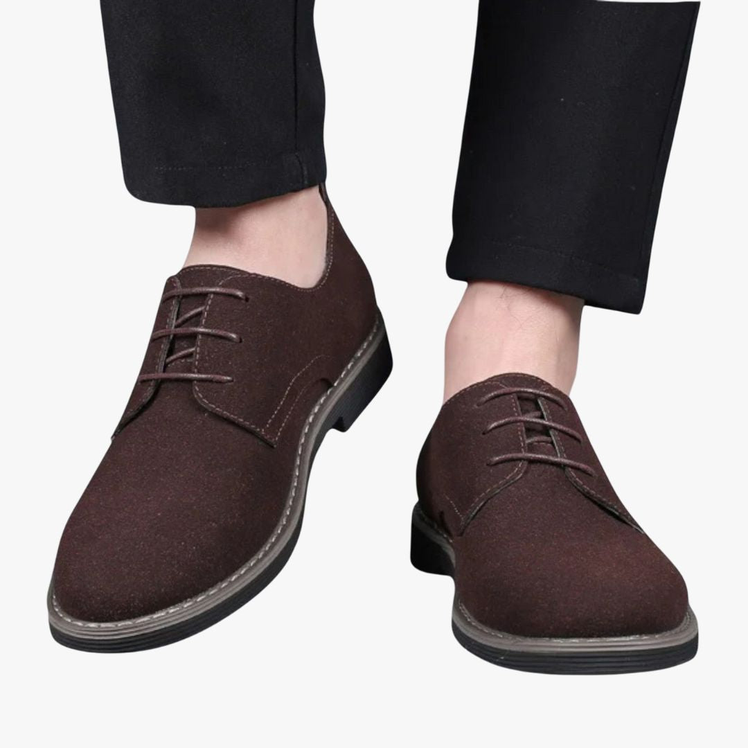 Miles & Luna | Derby Suede Leather Oxford – Business Laced Loafer for Men