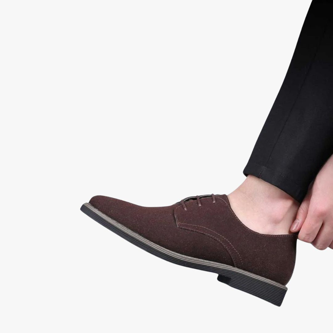 Miles & Luna | Derby Suede Leather Oxford – Business Laced Loafer for Men
