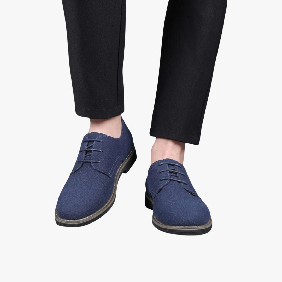 Miles & Luna | Derby Suede Leather Oxford – Business Laced Loafer for Men