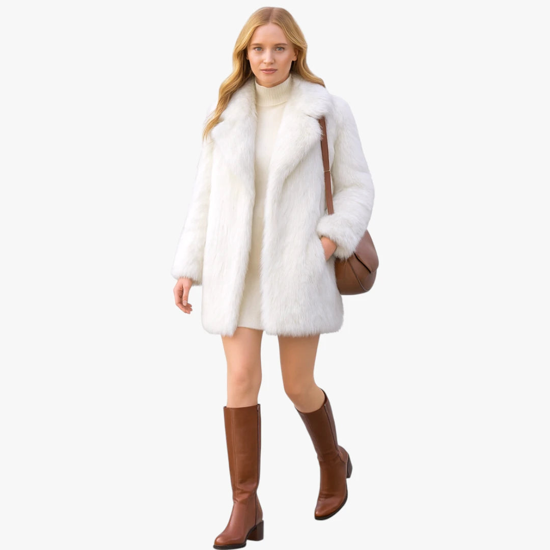 Miles & Luna Elegant Faux Fur Coat with Timeless Glamour and Warmth for Women