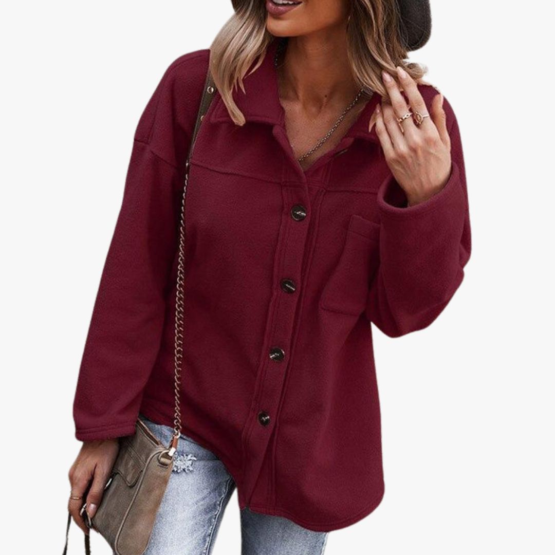 Miles & Luna Elegant Felt Fabric Coat for Women