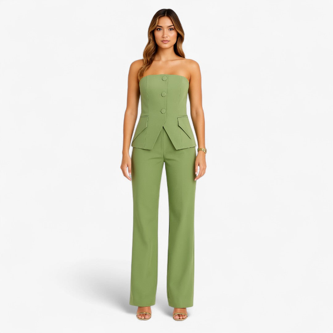 Miles & Luna Elegant Summer Set with off-the-shoulder Top for Women