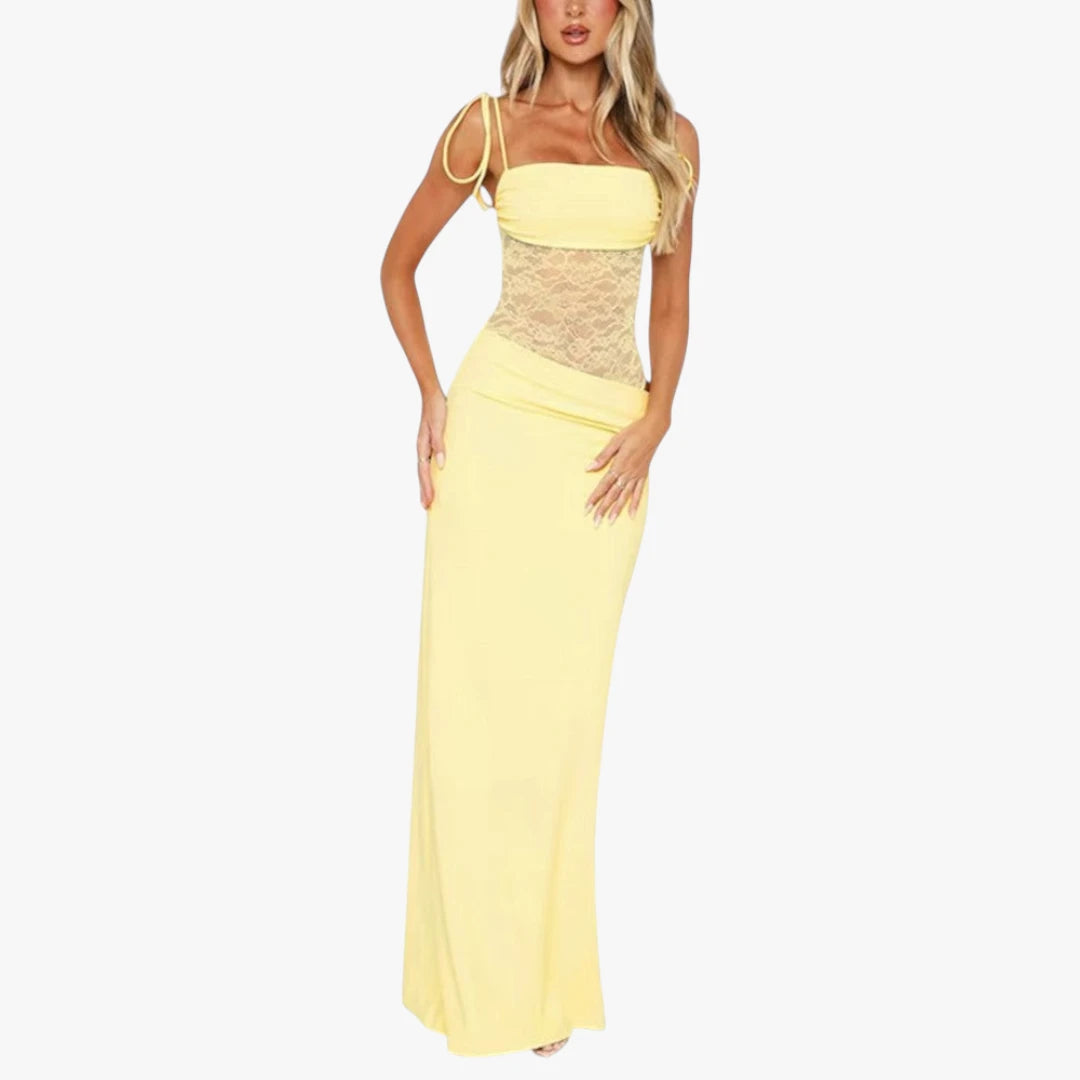 Miles & Luna Evening Maxi Dress With Lace Corset Floor-Length for Women