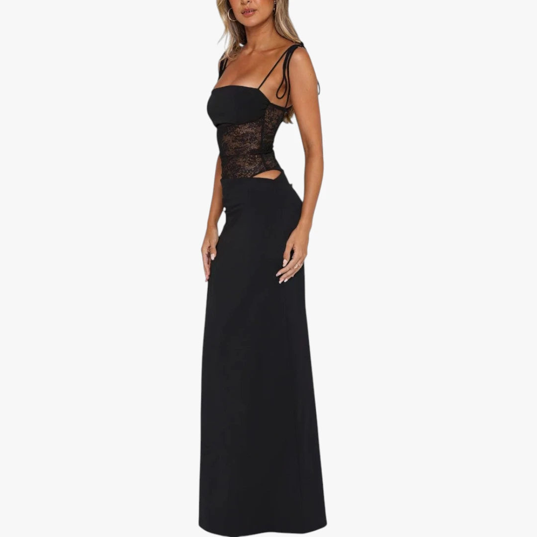 Miles & Luna Evening Maxi Dress With Lace Corset Floor-Length for Women