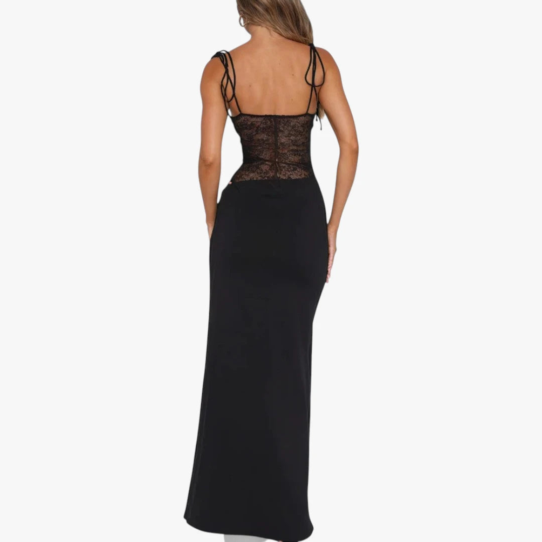 Miles & Luna Evening Maxi Dress With Lace Corset Floor-Length for Women