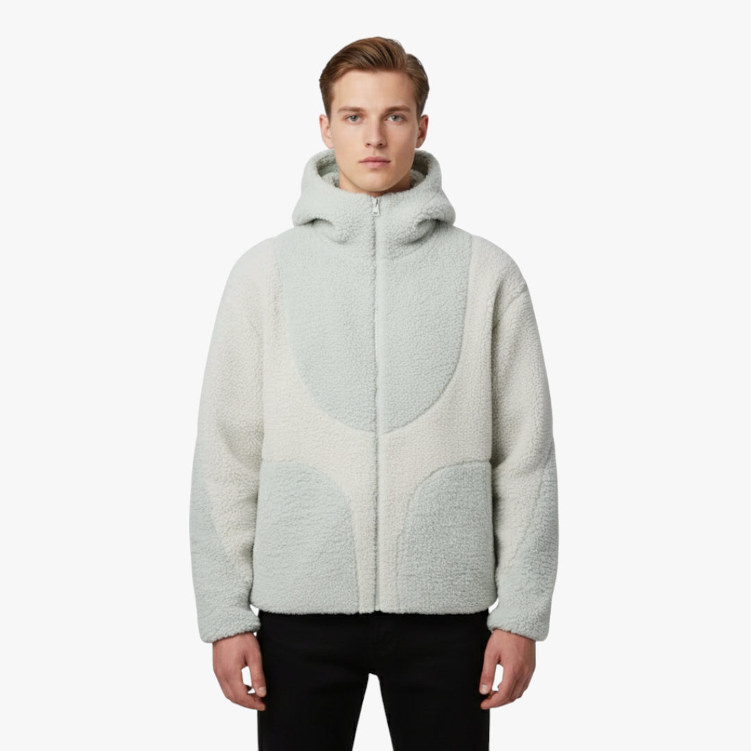 Miles & Luna Fleece Zip-Up Hoodie Sherpa Jacket for Men