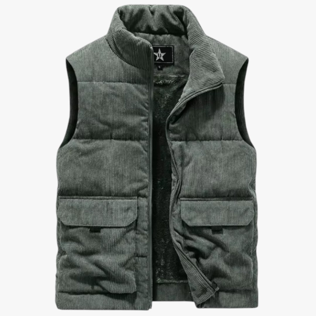 Miles & Luna Fur-Lined Curdoroy Gilet Bodywarmer for Men