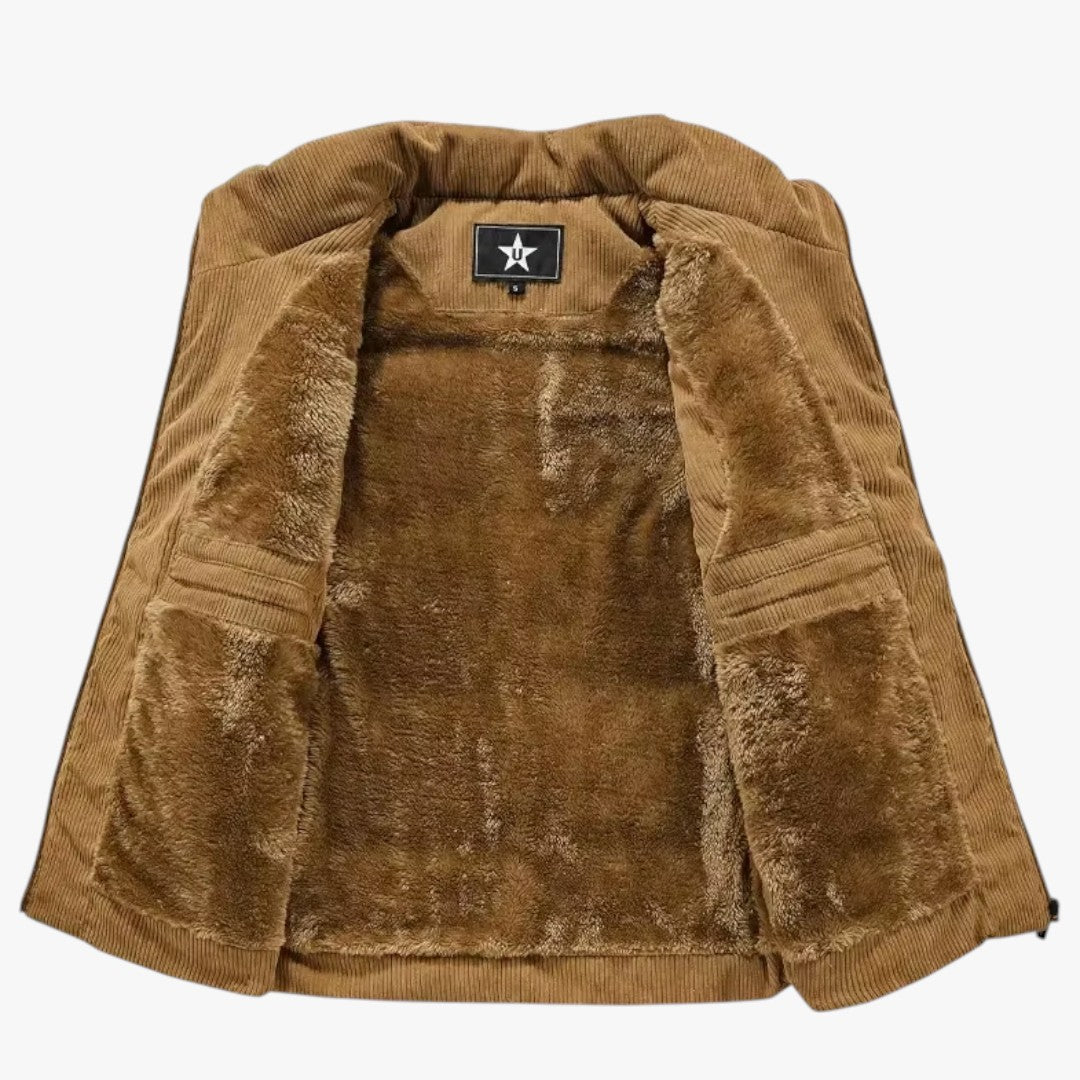 Miles & Luna Fur-Lined Curdoroy Gilet Bodywarmer for Men