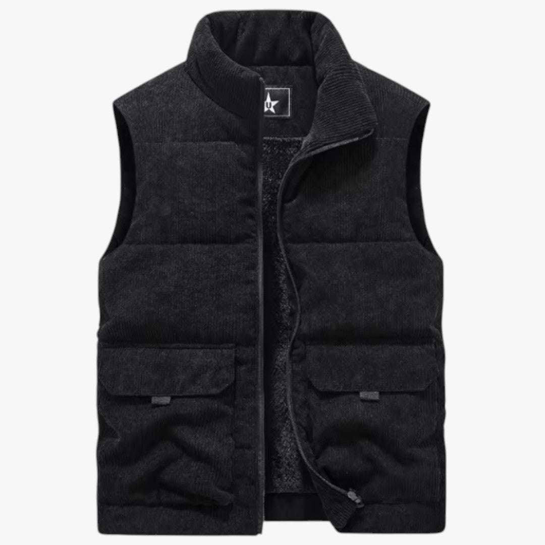 Miles & Luna Fur-Lined Curdoroy Gilet Bodywarmer for Men