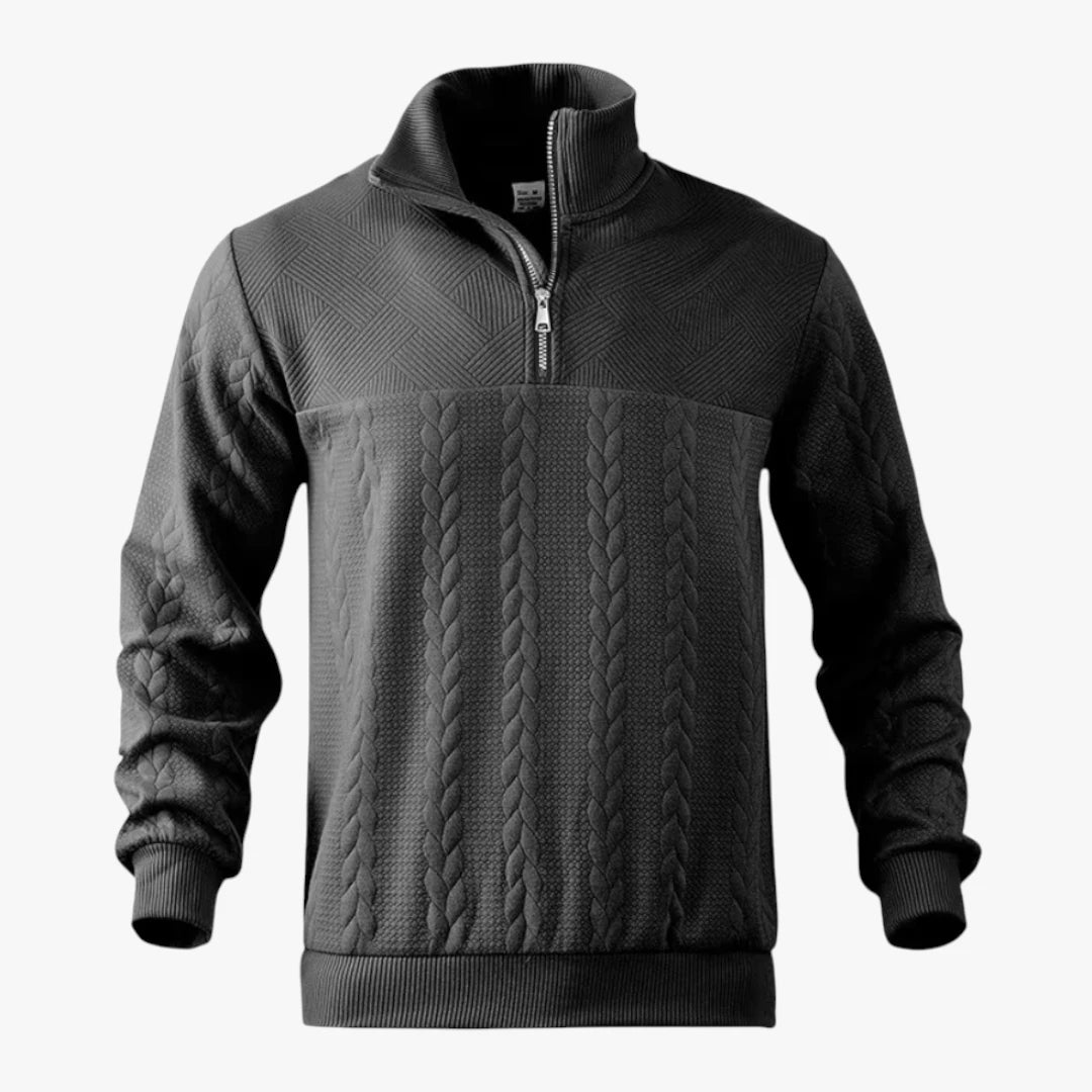 Miles & Luna Half Zip Sweater with Casual Elegance and Comfortable Fit for Men