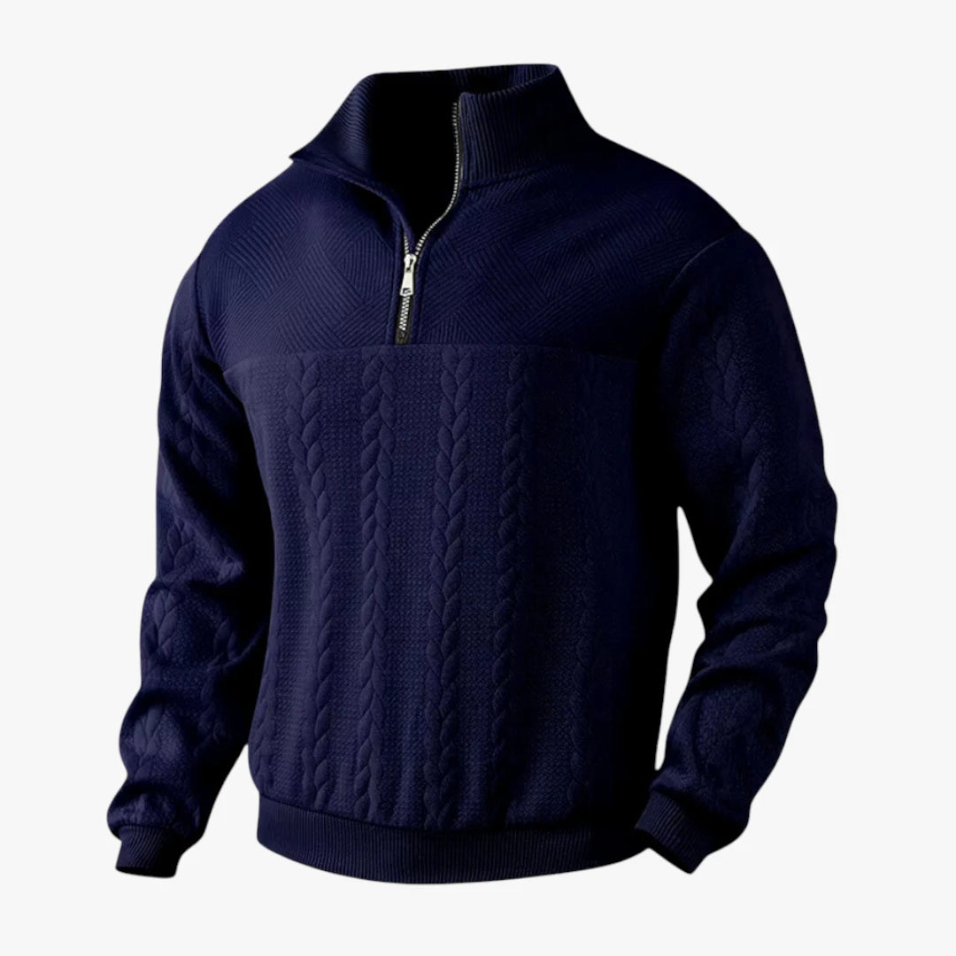Miles & Luna Half Zip Sweater with Casual Elegance and Comfortable Fit for Men