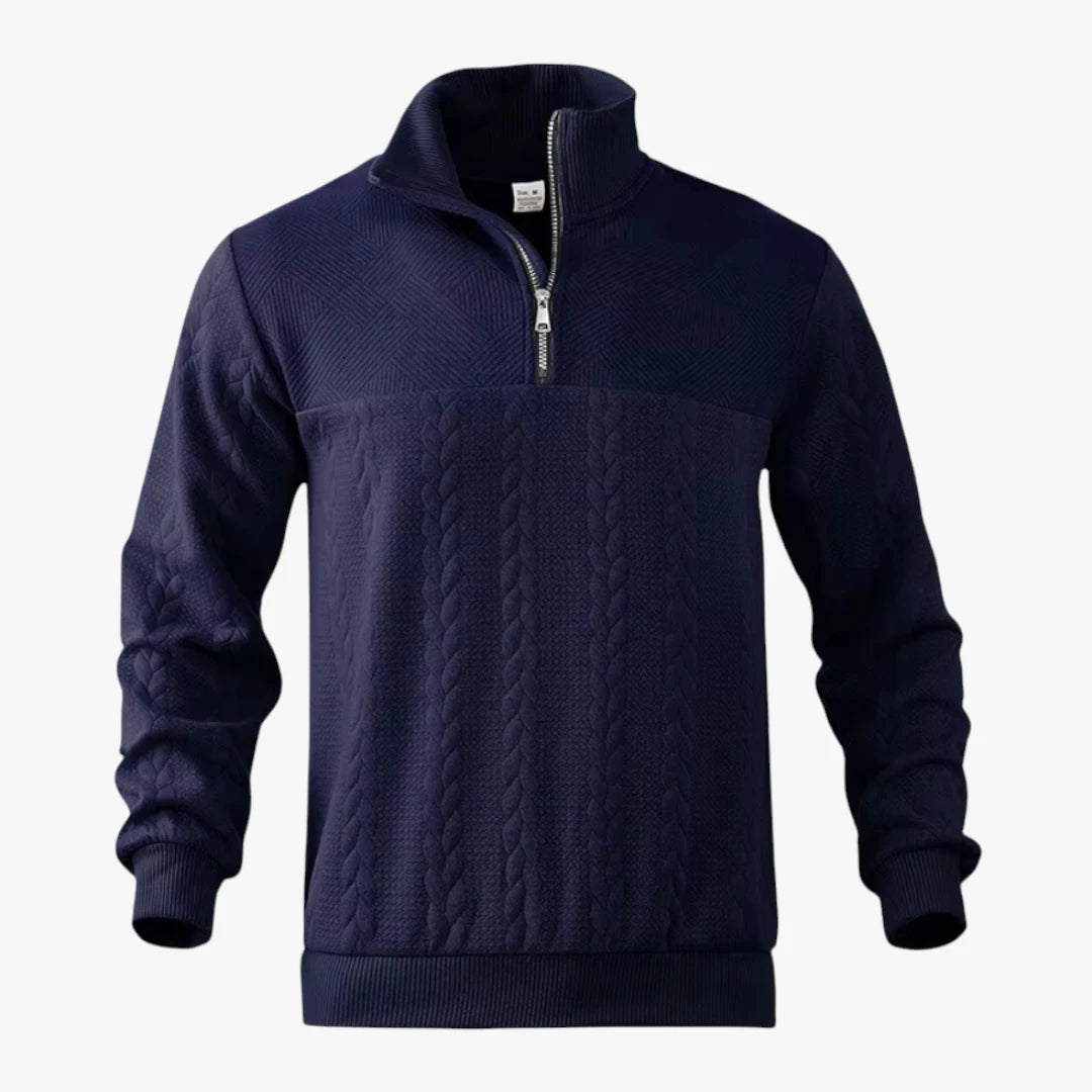 Miles & Luna Half Zip Sweater with Casual Elegance and Comfortable Fit for Men