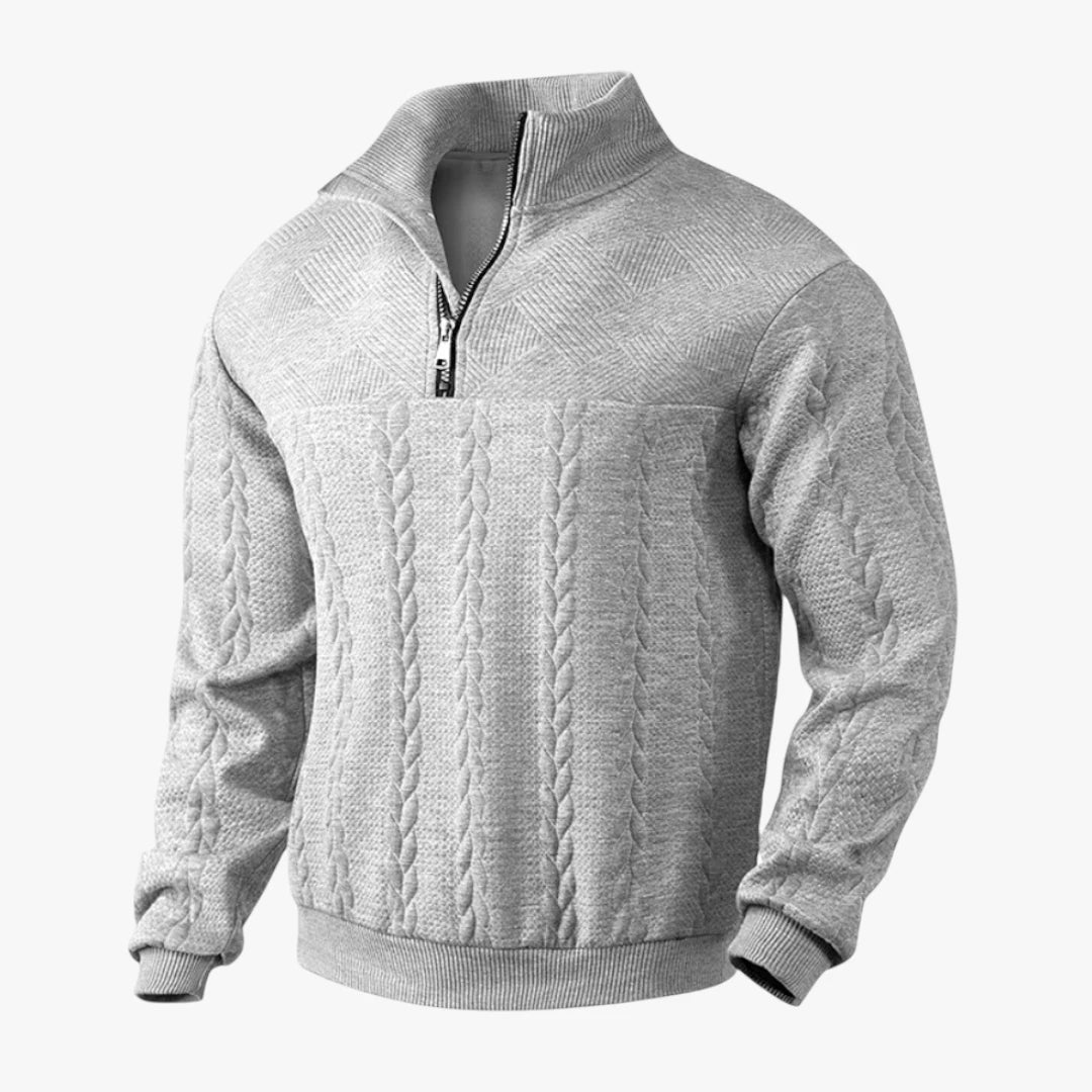 Miles & Luna Half Zip Sweater with Casual Elegance and Comfortable Fit for Men