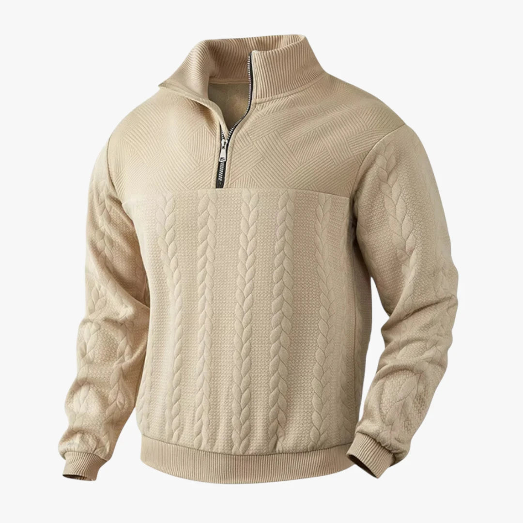 Miles & Luna Half Zip Sweater with Casual Elegance and Comfortable Fit for Men