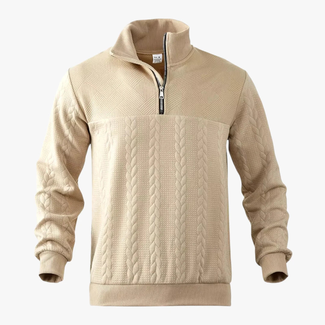 Miles & Luna Half Zip Sweater with Casual Elegance and Comfortable Fit for Men
