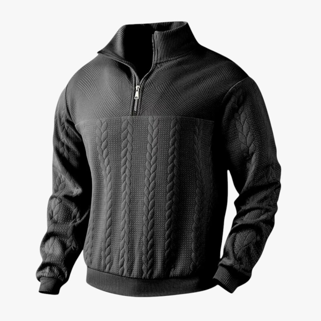 Miles & Luna Half Zip Sweater with Casual Elegance and Comfortable Fit for Men