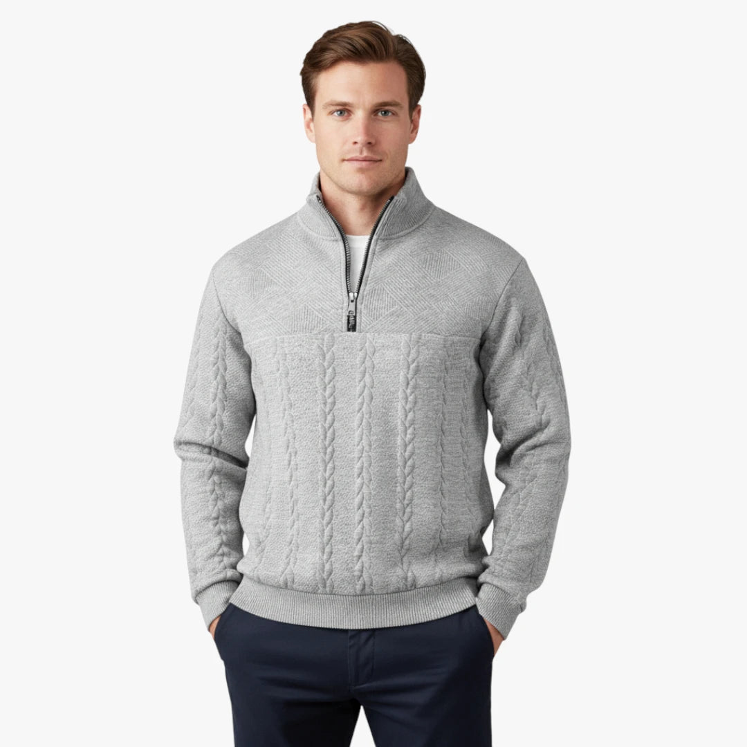 Miles & Luna Half Zip Sweater with Casual Elegance and Comfortable Fit for Men