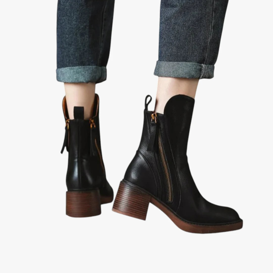 Miles & Luna Heel Ankle Boots with Sleek Comfortable Design for Women