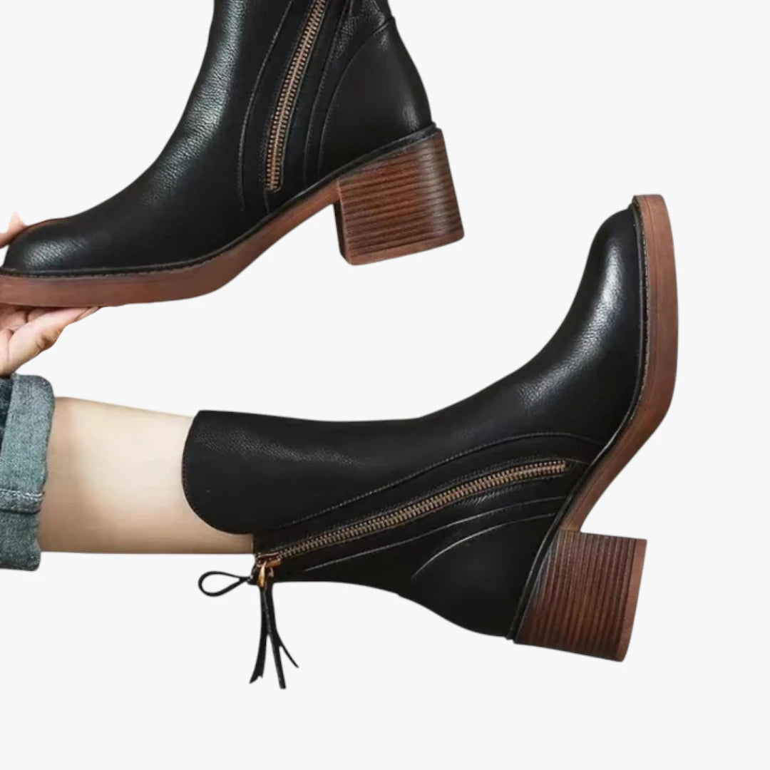 Miles & Luna Heel Ankle Boots with Sleek Comfortable Design for Women