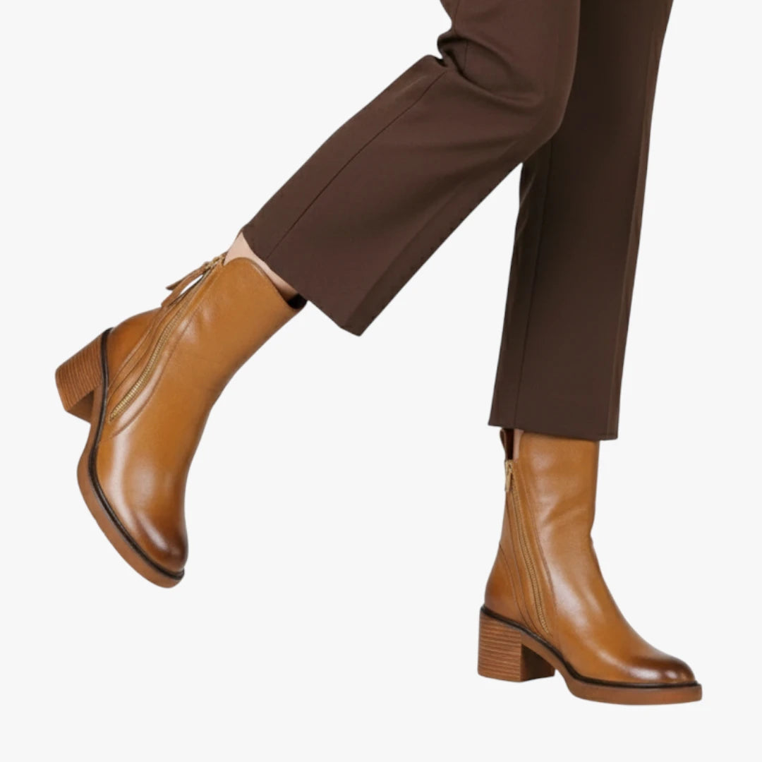 Miles & Luna Heel Ankle Boots with Sleek Comfortable Design for Women