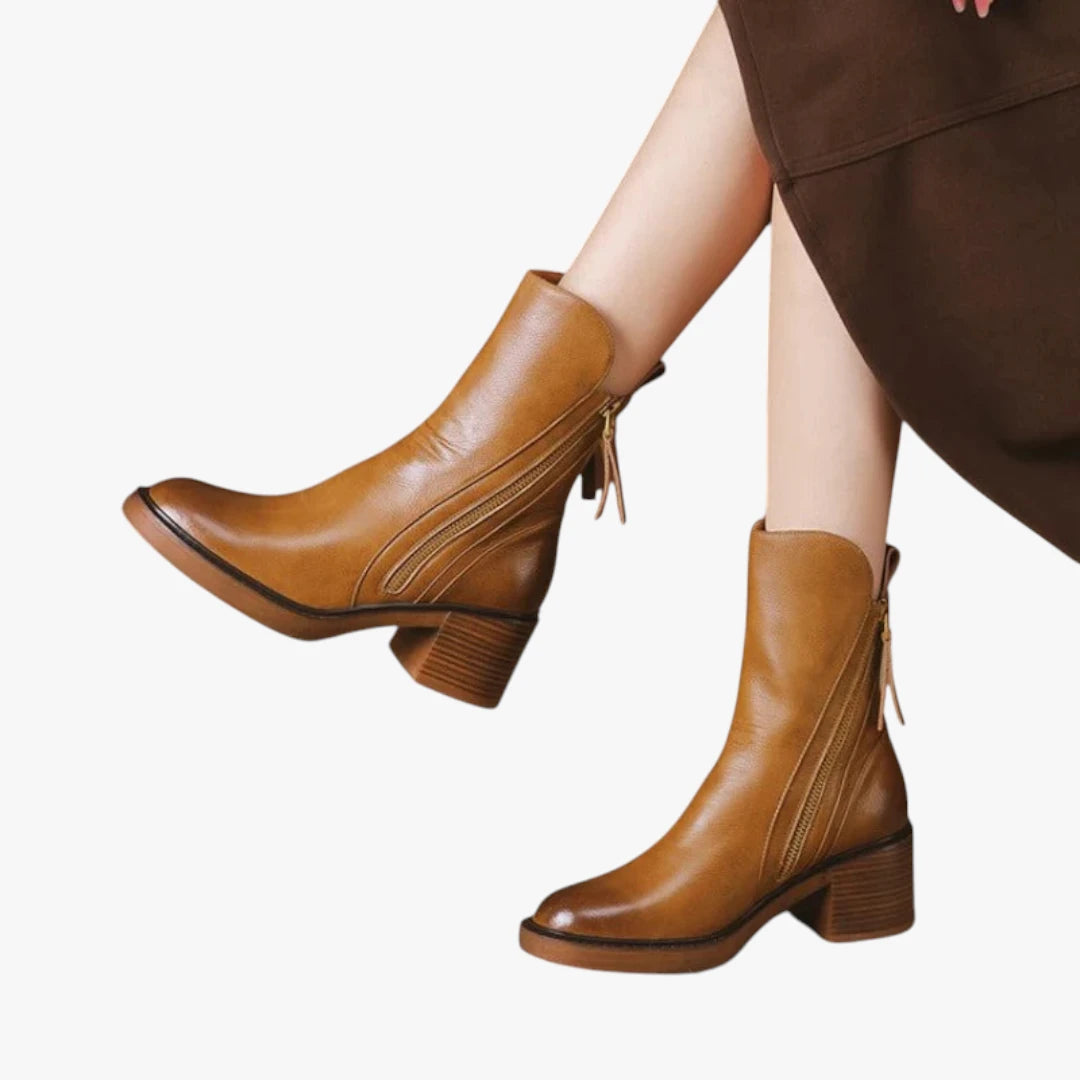 Miles & Luna Heel Ankle Boots with Sleek Comfortable Design for Women