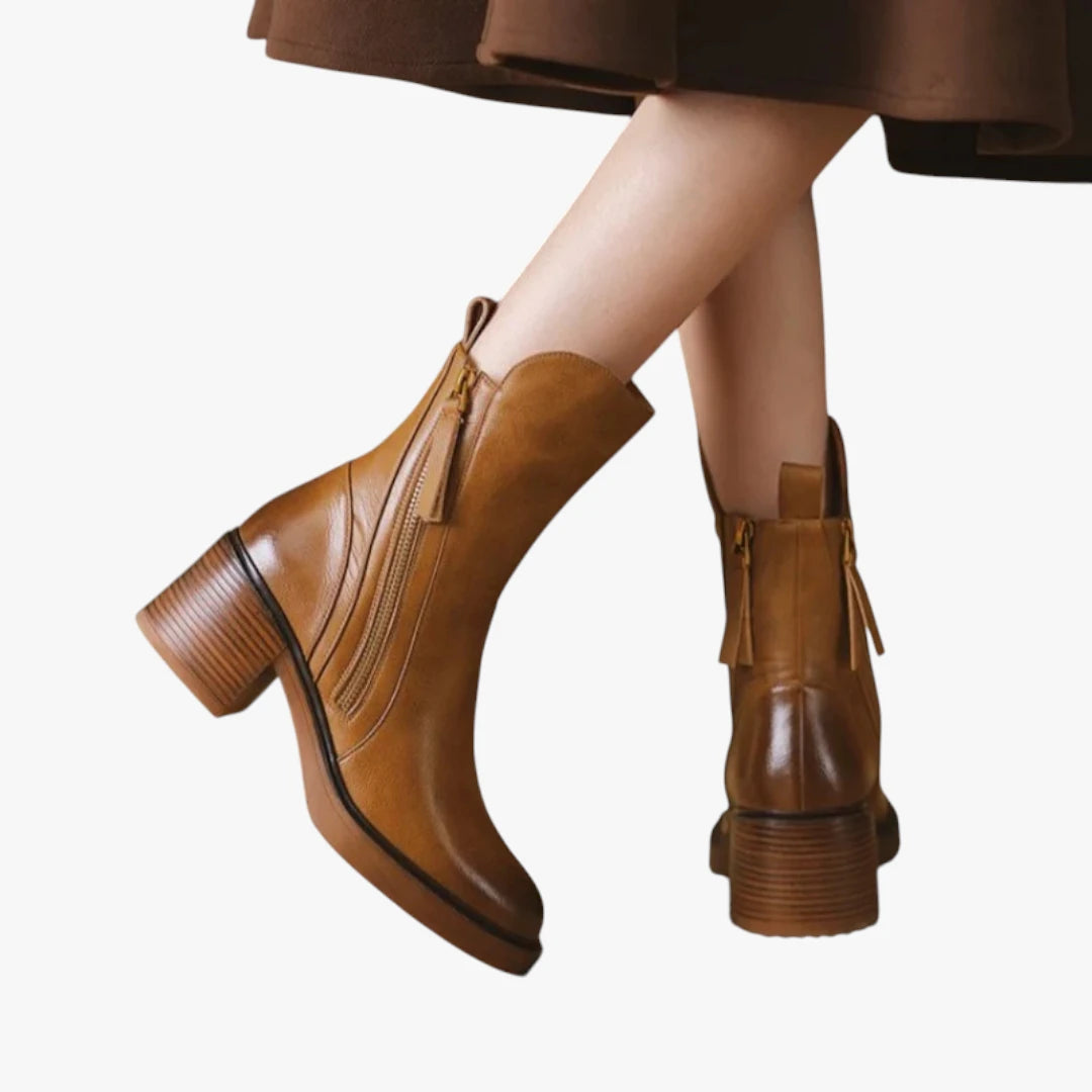 Miles & Luna Heel Ankle Boots with Sleek Comfortable Design for Women
