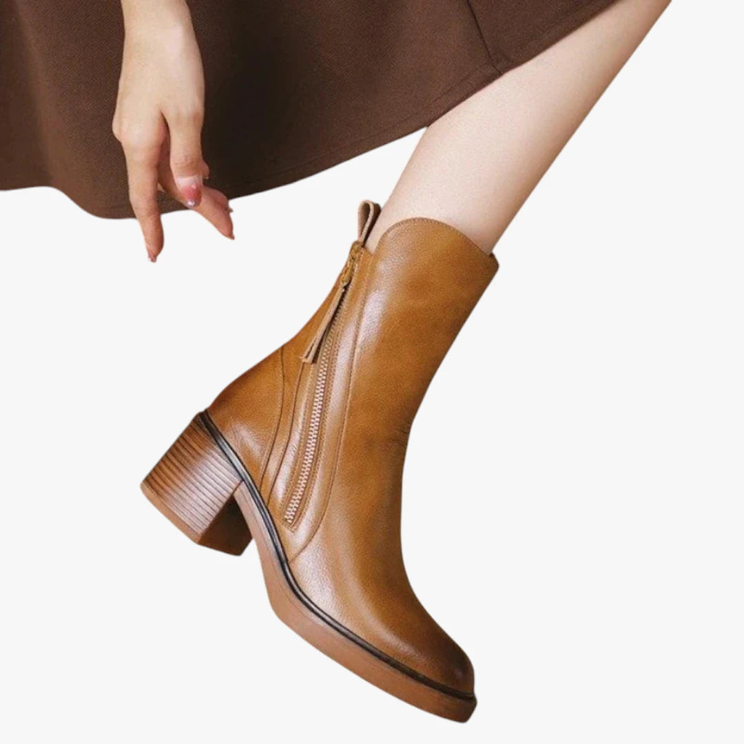 Miles & Luna Heel Ankle Boots with Sleek Comfortable Design for Women