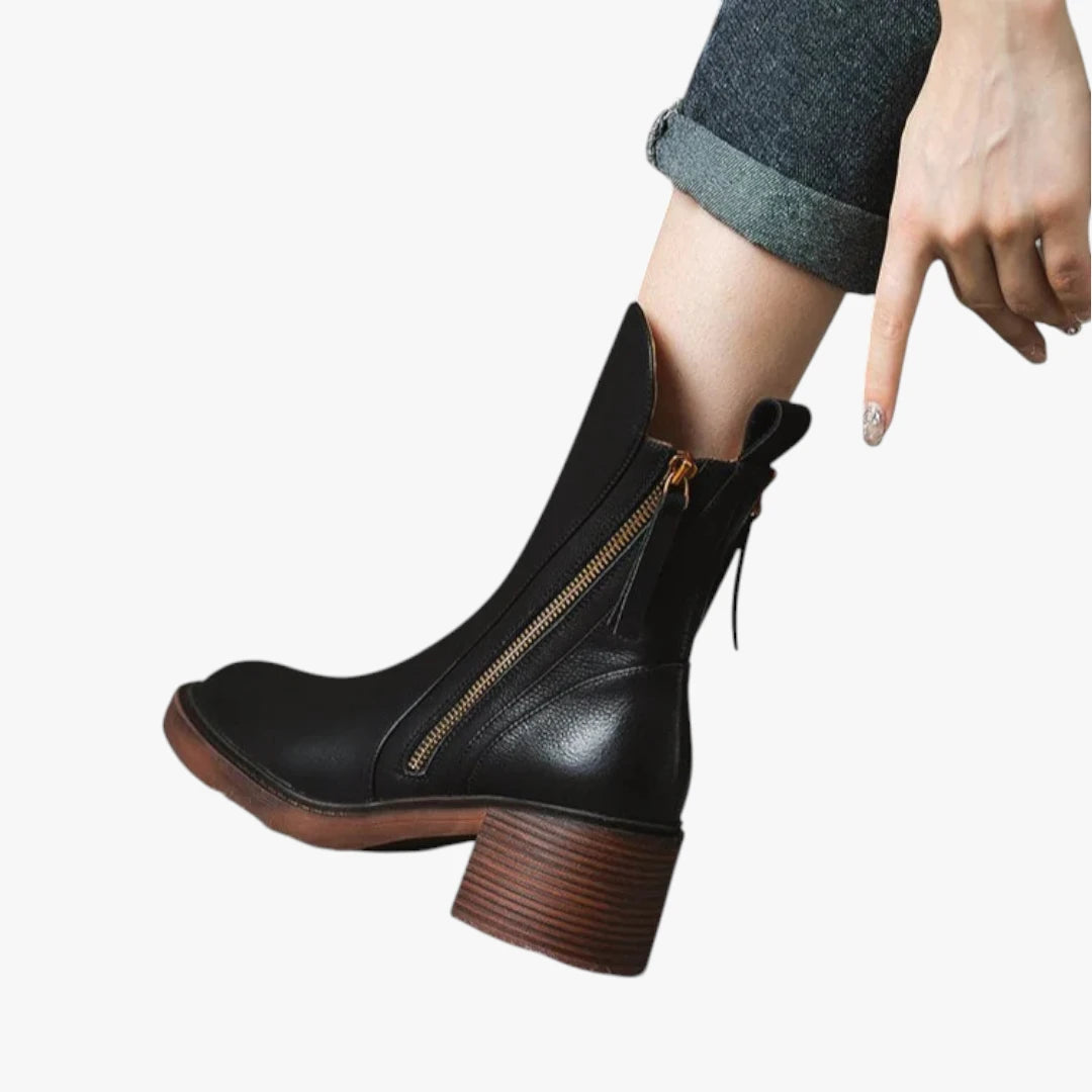 Miles & Luna Heel Ankle Boots with Sleek Comfortable Design for Women